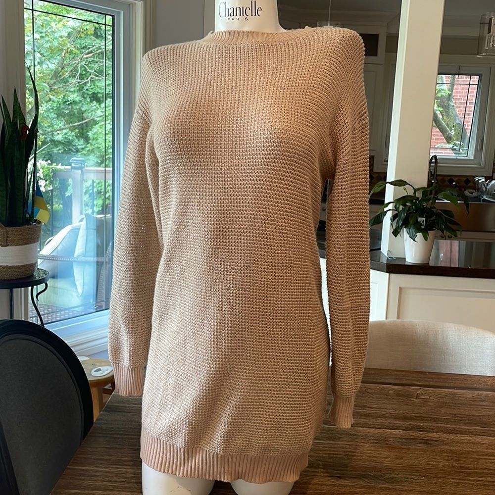 Love Moschino, us 4 knit tunic metallic threads wool blend made in Italy